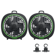 AeroWave D4, 4” Grow Tent Clip Fan with Detachable Hook, Black, 2 Pack