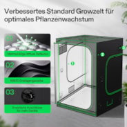 Smart Growbox Komplettset 150 x 150 x 200 cm, Komplettsystem für 6 Pflanzen, mit WiFi E42A+ Controller, 1 x 750W LumaLight LED Pflanzenlampe und 15 cm AeroZesh G6 Abluftset