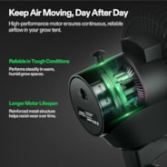 AeroWave A6 Grow Tent Clip Fan, 6" Auto Oscillating Fan with AC Motor, for Hydroponic Ventilation, Black, 2-Pack