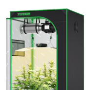 Starter Grow Tent Kit, 3 × 3ft 3-Plant System, WiFi-Controlled Grow System with Full Spectrum LED Grow Light, Automatic Ventilation, GrowHub Outlet A22 with Temperature and Humidity Sensor