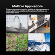 Water Pressure Pump, 115VAC 4 GPM 45 PSI Diaphragm Water Pump / Strainer for Bathrooms, Kitchens, RVs, and Yachts (Fixable)