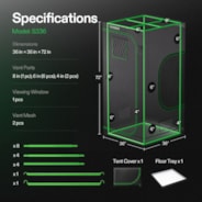 Grow Tent 3x3 S336, High Reflective Mylar with 1680D Oxford Canvas & Heavy-Duty Metal Support 36"x36"x72"