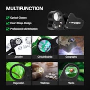 30X-60X Jewelers Loupe Magnifier with LED Light (1-Pack Black)