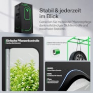 Smart Growbox Komplettset Pro 70 x 70 x 160 cm, Komplettes Grow-Set mit 2-in-1 LED-Lampe mit anpassbarem Spektrum, intelligenter GrowHub-Automatisierung, effiziente Belüftung & 360°-Luftzirkulation, 2000D Mylar-Growzelt