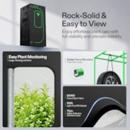 Kit de cultivo inteligente Pro en carpa de 70 x 70 x 160 cm, sistema de cultivo interior con luz LED 2 en 1 de espectro ajustable, automatización inteligente GrowHub, ventilación eficiente y flujo de aire de 360°, carpa de Mylar 2000D