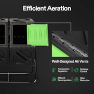 Dual Chamber Tumbling Composter, 2X 18.5 Gallon Compost Bin, Heavy-Duty Compost Tumbler w/Sliding Door, Lockable Brake and Rotating Design, Outdoor