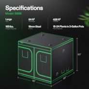 Grow Tent 8x8 S888, 16-24 Plants Use, 600D Light-proof Oxford, 96″ x 96″ x 80″, For Indoor Plants Growing