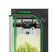 Smart Grow Tent Kit 2x2 Complete Indoor Grow System with Smart Controller, Full-Spectrum LED Grow Light & Ventilation Automation System, 1680D Mylar Tent 24"x24"x48"
