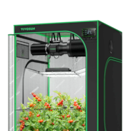 CLEARANCE | Smart Grow Tent Kit GIY-SGS-44 4x4, 4-Plant Complete System, with WiFi E42A Controller, 2x 200W AeroLight Wing SE LED Grow Light, and 6-inch AeroZesh G6 Ventilation Combo