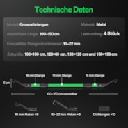 Grow Tent High CFM Kit, Suitable for 3.3’×3.3’, 4’×2’, 4’×4’, and 5’×5’ Tents, 39"-60" Adjustable