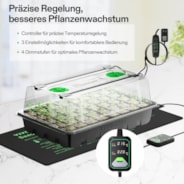 Clone Tent Kit 60 x 40 x 50 cm, with Seed Starter Tray, Heat Mat, AeroWave D4 Clip Fan, and Rockwool Cubes
