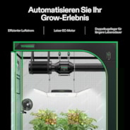 Smartes Abluftset 10 cm, AeroZesh T4 Rohrventilator mit E12-Geschwindigkeitsregler, Kohlefilter & Rohrkombination