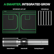 Standard Grow Tent Kit GIY-105 5x10, 12-Plant Complete System, with 2x 645W VSFL6450 LED Grow Light, and 8-inch Ventilation Combo