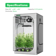 Standard Grow Tent Kit GIY-G55 5x5, 6-Plant Complete System, with 400W VS4000 LED Grow Light, and 6-inch Ventilation Combo