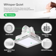 Bathroom Ventilation and Exhaust Fan with LED Light, 4 Inch, 110 CFM