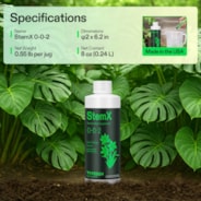 StemX (0-0-2) Silica for Plants, Soluble Silicon Plant Supplement Fertilizer, Liquid Nutrient Solution for Strong Stems, Healthy Leaves, Boost Plant Resilience & pH Balance, 8 oz