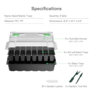 Seedling Combo w/ 6-Pack 10"x20.75" Heat Mat and 6-Pack Seed Starter Trays