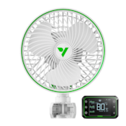 AeroWave E6 Clip-on Fan w/ GrowHub E42A Controller, EC Motor, Auto Oscillation Fan, Air Circulator For Grow Tent, White