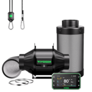 Smart Air Filtration PRO Kit 4", AeroZesh T4 Inline Duct Fan with GrowHub E42A+, Temperature Humidity Controller, Carbon Filter & Ducting Ventilation System for Grow Tent, Hydroponics