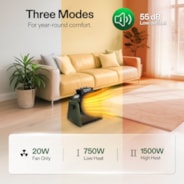 Greenhouse Heater with Adjustable Digital Thermostat, 1500W/750W Electric Heater