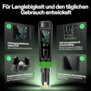 AeroLab Digitales pH Messgerät mit ATC und Sonde, Messbereich 0,00–14,00, hochpräzise und tragbar für Wasser, Nährlösungen, Aquarien und Pools