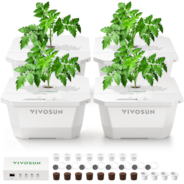 FlexFeed 4-Gallon DWC Hydroponic System Kit, Deep Water Culture Grow Kit with Smart Controller, App Water Temperature Monitoring & Air Pump, for Grow Tents, 4-Bucket
