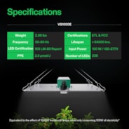 VS1000E Full Spectrum LED Grow Light Board 100W, High PPFD & Low Heat, 2 x 2 Ft. Coverage