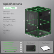 Grow Tent Pro 5x5 P558, High Reflective Mylar with 2000D Oxford Canvas & Heavy-Duty Metal Support 60"x60"x80"