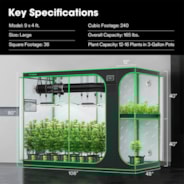 2-in-1 Grow Tent 4x9 D948, 12-16 Plants Use, with Multi-Chamber, 48″ x 108″ x 80″, For Indoor Plants Growing
