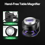 30X Rechargeable Loupe Magnifier with Optical Glass Lens and Lights