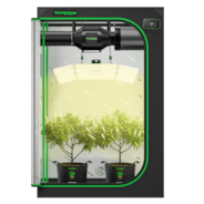 Smart Grow Tent Kit 4x2 Complete Indoor Grow System with Smart Controller, Full-Spectrum LED Grow Light & Ventilation Automation System, 1680D Mylar Tent 48"x24"x72"