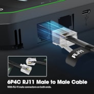 RJ11 Cable Male to Male, Connects Grow Lights to GrowHub Controller E42A, 10 Feet