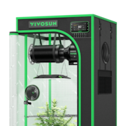 Smart Grow Tent Kit GIY-SGS-22 Pro 2x2, 1-Plant Complete System, with WiFi E42A+ Controller, 100W AeroLight LED Grow Light, 4-inch AeroZesh T4 Ventilation Combo, and AeroWave E6 Gen2 Clip-on Fan