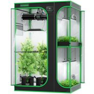 Smart 2-in-1 Grow Tent Kit GIY-SGS-54 4x5, 4-Plant Complete System, with WiFi E42A+ Controller, AeroLight Wing AW400 LED Grow Light, and 6-inch AeroZesh G6 Ventilation Combo