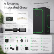 Smart Grow Tent Kit 4x4 ft, E42A+ Smart Controller, 400W Full-Spectrum LED Grow Light & Ventilation Automation System, 1680D Mylar Tent 48"x48"x80"