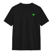 100% Cotton T-shirt L, Black Crew Neck Tee with Front Logo & Plant-Inspired Back Graphic