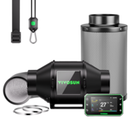 10 cm Smart Abluftset Pro G4 – Rohrventilator, GrowHub E42A+ WLAN-Controller, Aktivkohlefilter & Lüftungsschlauch für Growbox & Hydroponik