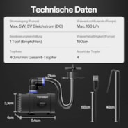 FlexFeed Drip Irrigation Kit, 4W Automatic Irrigation System with Pump & 4 Drip Emitters, App-Controllable Professional Plant Watering Drip Kit for VGrow Smart Grow Box