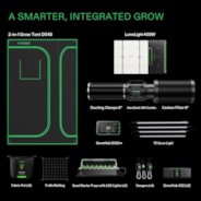 Smart 2-in-1 Grow Tent Kit 4x5, 4-Plant Complete System, with WiFi E42A+ Controller, LumaLight 400W LED Grow Light, and 6-inch AeroZesh G6 Ventilation Combo