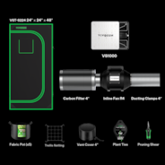 Standard Grow Tent Kit GIY-22 2x2, 1-Plant Complete System, with 100W VS1000 LED Grow Light, and 4-inch Ventilation Combo