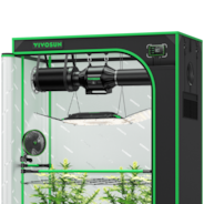 Smart Growbox Komplettset GIY-SGS-42 Pro 60 x 120 x 180 cm, Komplettsystem für 2 Pflanzen, mit WiFi E42A Controller, 200W AeroLight Wing LED Pflanzenlampe, 10 cm AeroZesh T4 Abluftset und AeroWave E6 Gen2 Gen2 Clip Fan