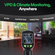 VPD Thermometer, Handheld Environmental Monitor, Precision Infrared Laser Thermometer Gun with Adjustable Emissivity, Leaf VPD and Temperature Monitoring for Plants, Grow Tents, HVAC