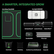 Smart 2-in-1 Grow Tent Kit GIY-SGS-43 3x4, 2-Plant Complete System, with WiFi E42A+ Controller, AeroLight Wing AW200SE LED Grow Light, and 4-inch AeroZesh G4 Ventilation Combo