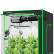 Smart Grow Tent Kit Pro 5x5, 6-Plant Complete System, with WiFi E42A+ Controller, 3x 200W AeroLight Wing LED Grow Light, 8-inch AeroZesh T8 Ventilation Combo, and 2x AeroWave E6 Gen2 Clip-on Fan