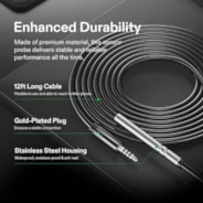 Temperatur- und Feuchtigkeitssensor-Sonde, wasserdichte Edelstahl-Sonde zur Umgebungsüberwachung für GrowHub Controller E42/E42A, AeroLab THB1/THB1S, 3m