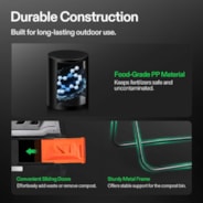 Tumbling Composter Dual Rotating Batch Compost Bin 43 Gallon Orange