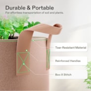 3 Gallon Grow Bags 5-Pack Brown Thickened Nonwoven Fabric Pots with Handles