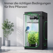Smart Growbox Komplettset Pro 100 x 100 x 180 cm, Komplettes Grow-Set mit 2-in-1 LED-Lampe mit anpassbarem Spektrum, intelligenter GrowHub-Automatisierung, effiziente Belüftung & 360°-Luftzirkulation, 2000D Mylar-Growzelt