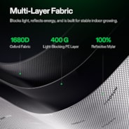 Grow Tent S346 100 x 100 x 180 cm, High Reflective Mylar with 1680D Oxford Canvas & Heavy-Duty Metal Support