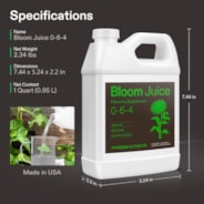 Bloom Juice (0-6-4), Flowering Supplement Liquid Fertilizer for Flowering Stage, 32 Ounces